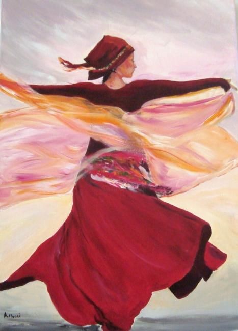 Peinture intitulée "danseuse italienne" par Antonella Galifet Mocci, Œuvre d'art originale