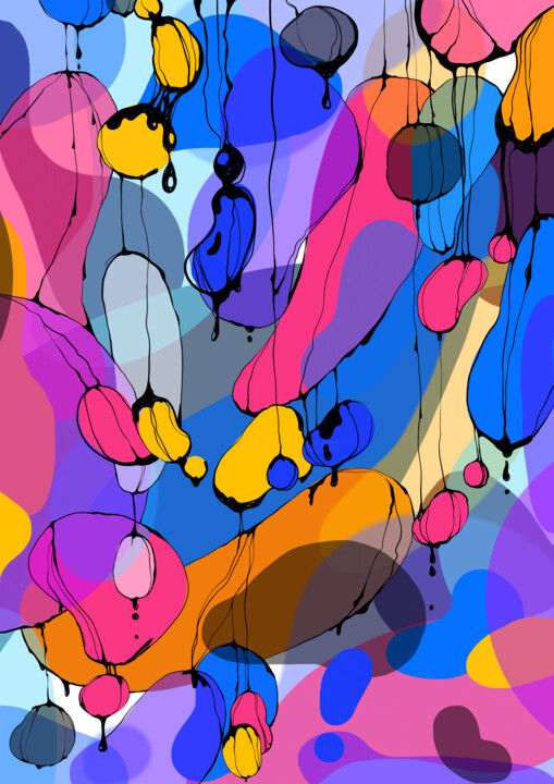 Arte digital titulada "Fluidity" por Galina Bakinova, Obra de arte original, Trabajo Digital 2D