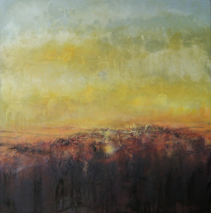 Pintura titulada "Sunrise" por Galina Bayda, Obra de arte original, Acrílico Montado en Bastidor de camilla de madera