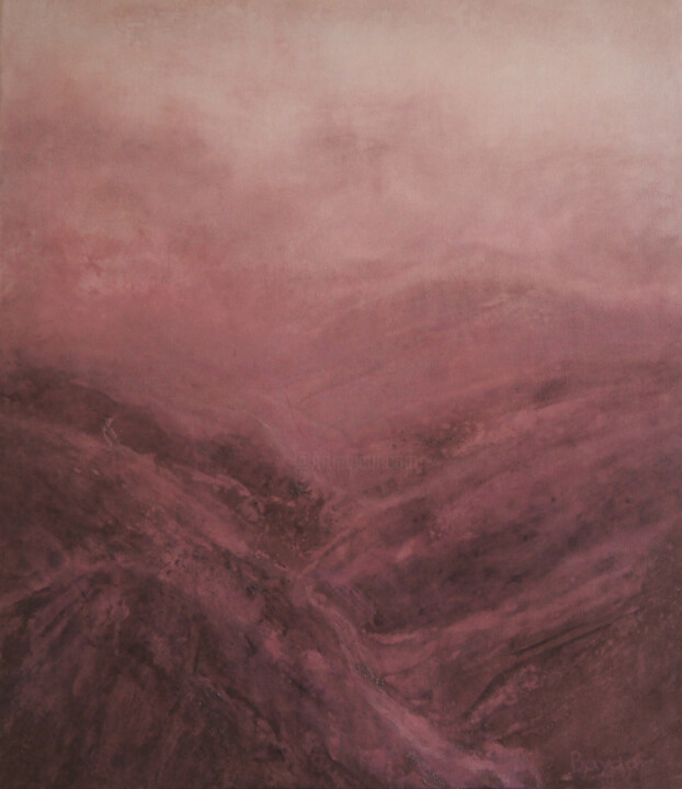 Peinture intitulée "Pink Mountains" par Galina Bayda, Œuvre d'art originale, Acrylique Monté sur Châssis en bois