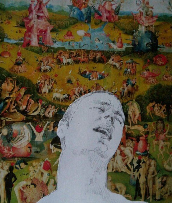 Collages titulada "Сад земных наслажде…" por Tania Shvaiuk, Obra de arte original