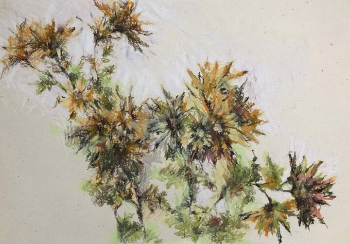 Disegno intitolato "Autumn bouquet" da Galina Poloz, Opera d'arte originale, Pastello