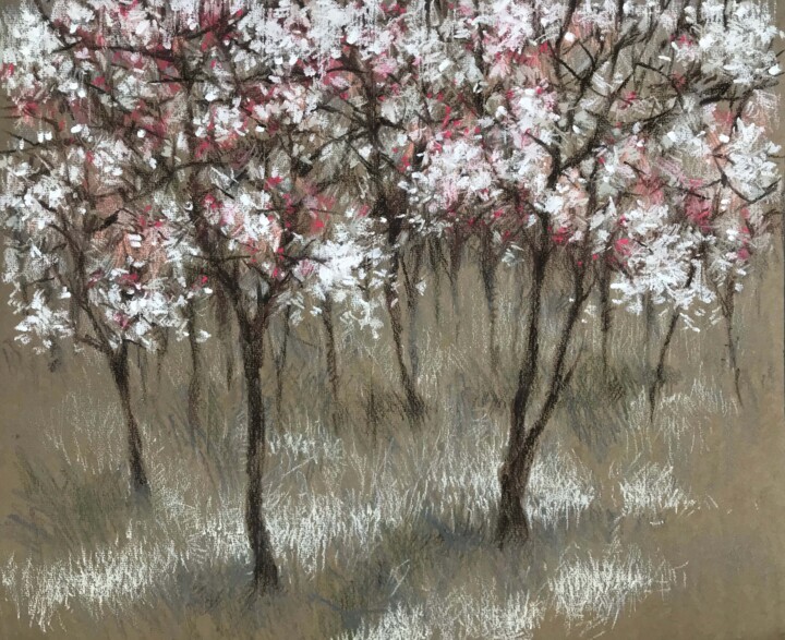 Disegno intitolato "Spring garden" da Galina Poloz, Opera d'arte originale, Pastello
