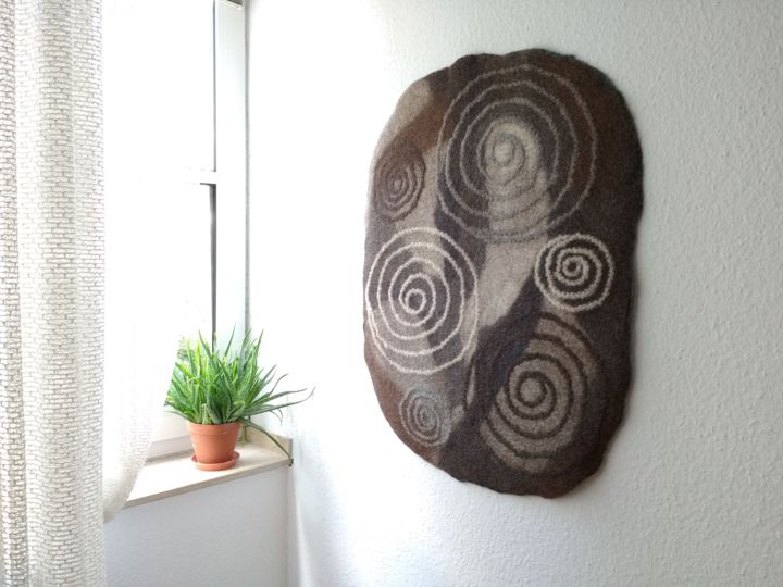 Textile Art titled ""Spirals" from the…" by Galina Serdiucova, Original Artwork, Tapestry