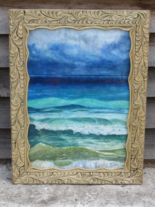 Painting titled "Sea" by Galina Shipulova, Original Artwork, Watercolor