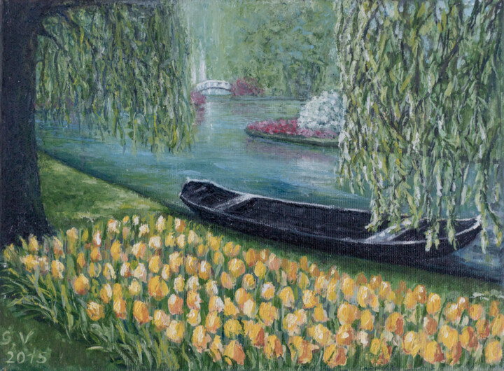 Malerei mit dem Titel "Spring" von Galina Vasiljeva, Original-Kunstwerk, Öl