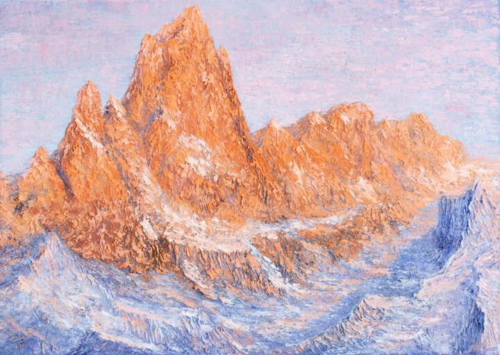 Pittura intitolato "Mount Patagonia. Ar…" da Galina Vasiljeva, Opera d'arte originale, Olio