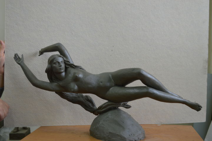 Sculpture titled "Река" by Anatolii Medvedev, Original Artwork, Clay