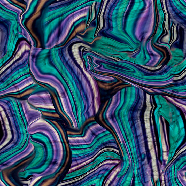 Arte digitale intitolato "Turquoise stripes" da Galina Kostiaeva, Opera d'arte originale, Pittura digitale