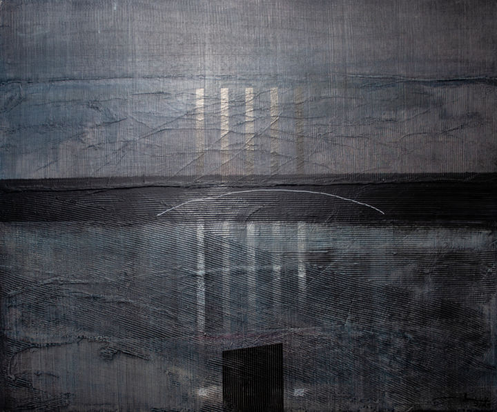 Painting titled "Stèle#2" by Gérard Allaguillemette, Original Art, Acrylic