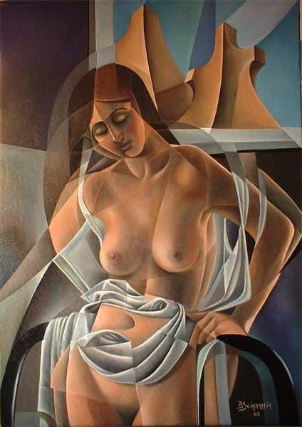 Painting titled "NUDO DAVANTI ALLA F…" by Galleria Arte-Vera, Original Artwork, Oil