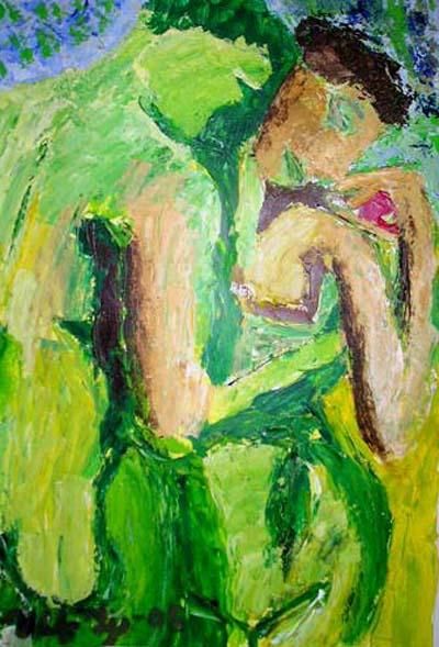 Painting titled ""Adam and Eve"" by Ulf Ljungberg, Original Artwork