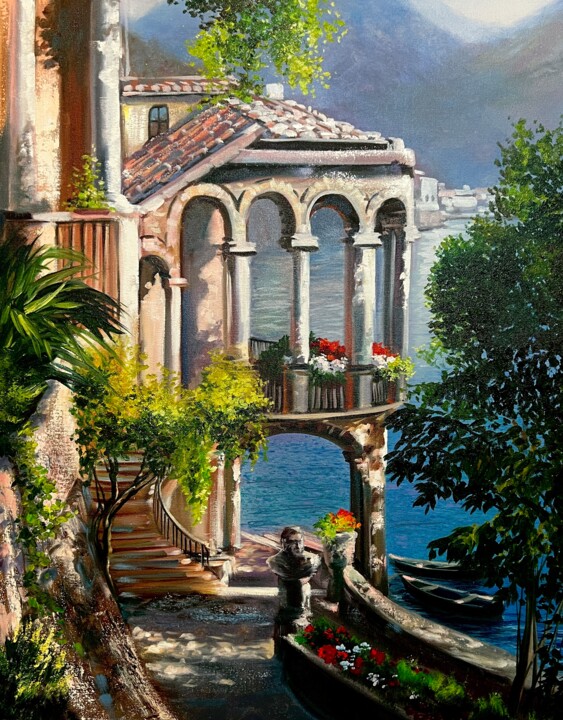 Painting titled "Villa Scarpariello" by Olga Bazanova, Original Artwork, Oil