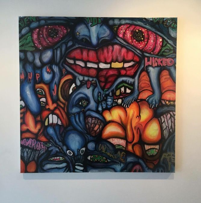 Schilderij getiteld "A.D.H.D VOL. 2 by U…" door Gallery Ground Zero, Origineel Kunstwerk, Acryl