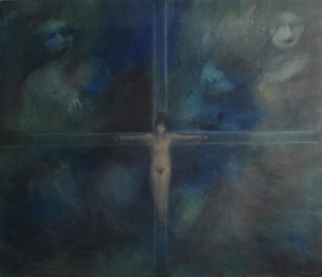 Painting titled "The Crucifiction of…" by Sultan Sara, Original Art, Oil