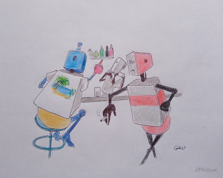 Drawing titled "bar" by Stefano Galli, Original Artwork, Pastel
