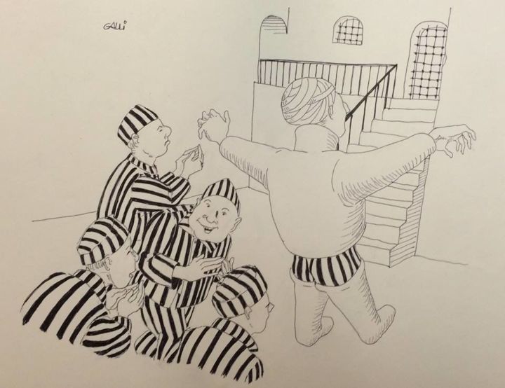 Disegno intitolato "Kidnapper" da Stefano Galli, Opera d'arte originale, Inchiostro