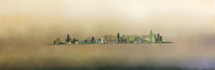 Painting titled "Hong-kong" by Siga, Original Artwork, Acrylic