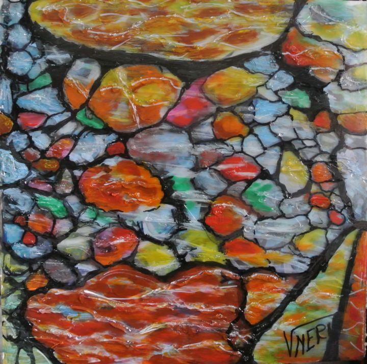 Painting titled "Sassi in trasparenz…" by Vneri, Original Art, Acrylic