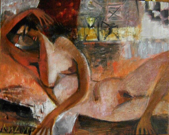 Painting titled "Nude2" by Galya Didur, Original Artwork, Acrylic