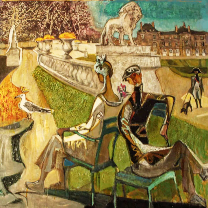 Peinture intitulée "In the Luxembourg G…" par Galya Didur, Œuvre d'art originale, Acrylique