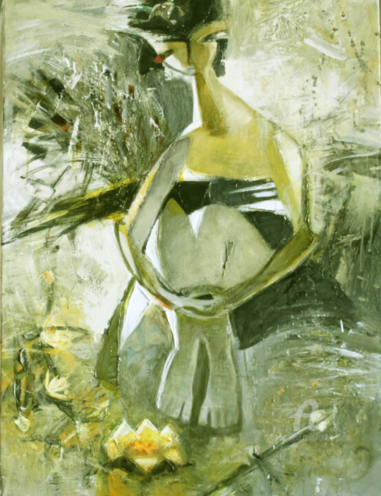 Malerei mit dem Titel "Frog" von Galya Didur, Original-Kunstwerk, Acryl