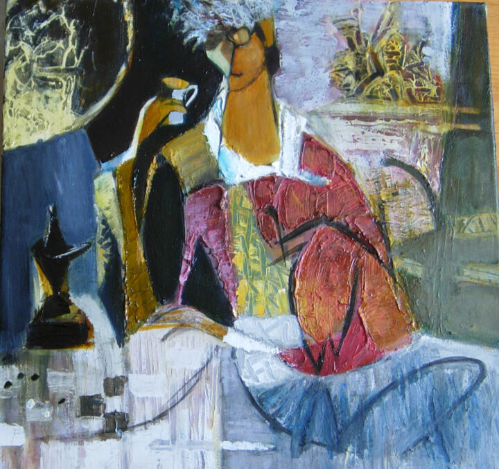 Картина под названием "Coffeman" - Galya Didur, Подлинное произведение искусства, Акрил
