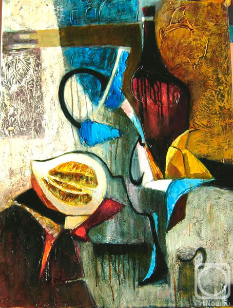 Pintura intitulada "still  life with po…" por Galya Didur, Obras de arte originais, Acrílico
