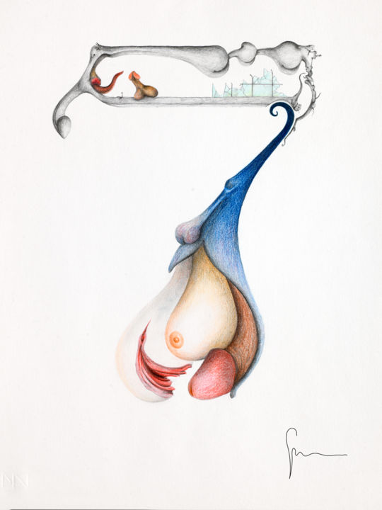 Incisioni, stampe intitolato "SETTE - Numero erot…" da Artegambasin, Opera d'arte originale, Stampa digitale