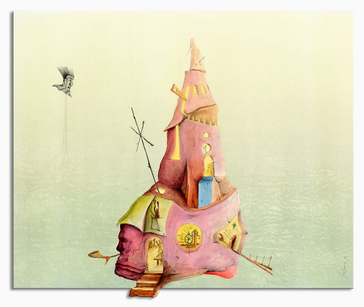 Incisioni, stampe intitolato "Torre della fantasia" da Artegambasin, Opera d'arte originale, Stampa digitale