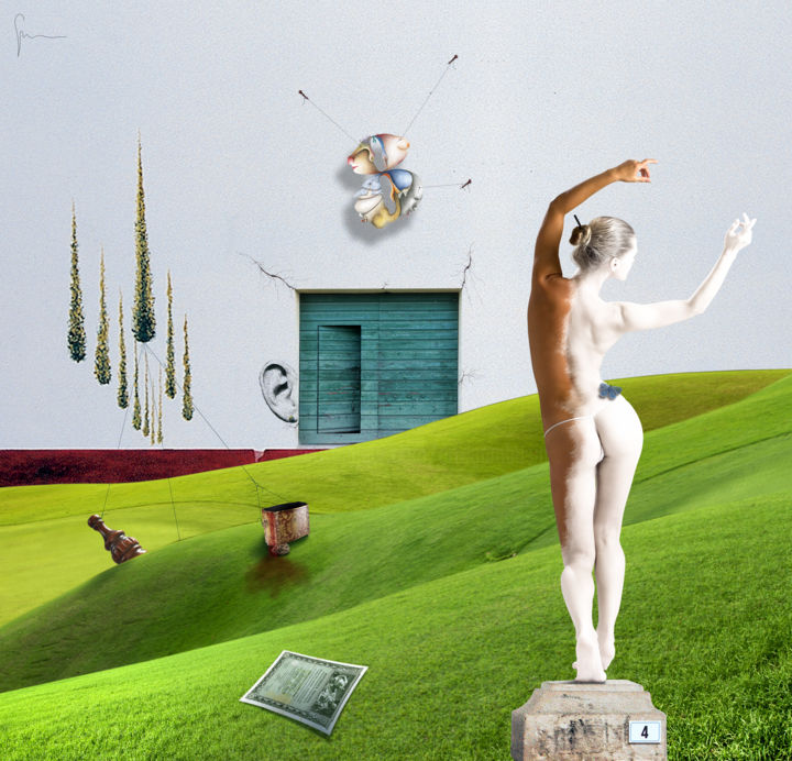 Arte digitale intitolato "Prato metafisico..." da Artegambasin, Opera d'arte originale, Altro
