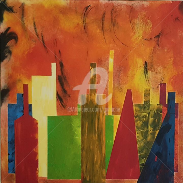 Pittura intitolato "2- Confinement- Les…" da Prussi, Opera d'arte originale, Acrilico