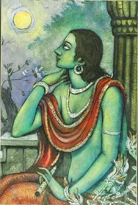 Painting titled "Lord krishana Paint…" by Ganesha, Original Artwork