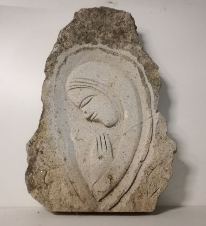 Escultura intitulada "Imagem da nossa Sra…" por gang-dread, Obras de arte originais, Pedra