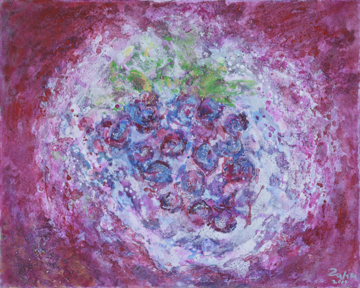 Peinture intitulée "Grape - wine" par Gani, Œuvre d'art originale, Acrylique