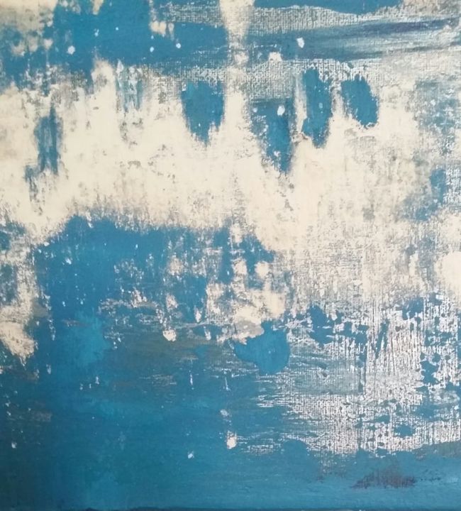 Painting titled "abstrait bleu 3" by D'Âme Forêt, Original Artwork, Acrylic