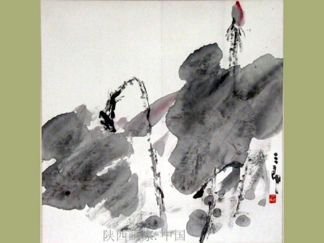 Painting titled "荷花" by San Lang, Original Artwork, Oil