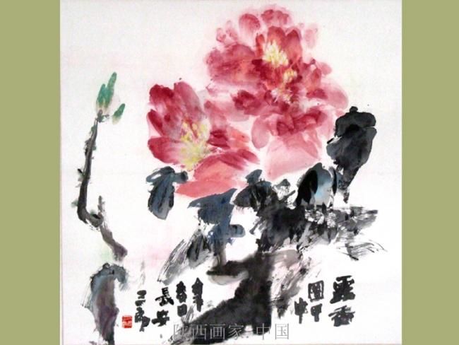 Malerei mit dem Titel "富贵" von San Lang, Original-Kunstwerk, Öl