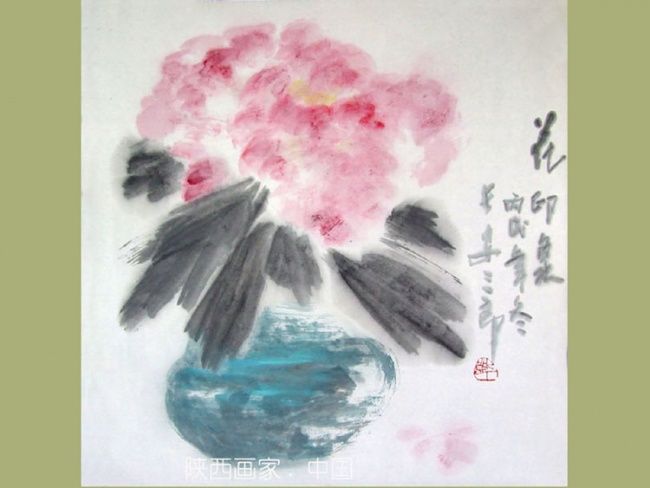 Pittura intitolato "花印象" da San Lang, Opera d'arte originale, Olio
