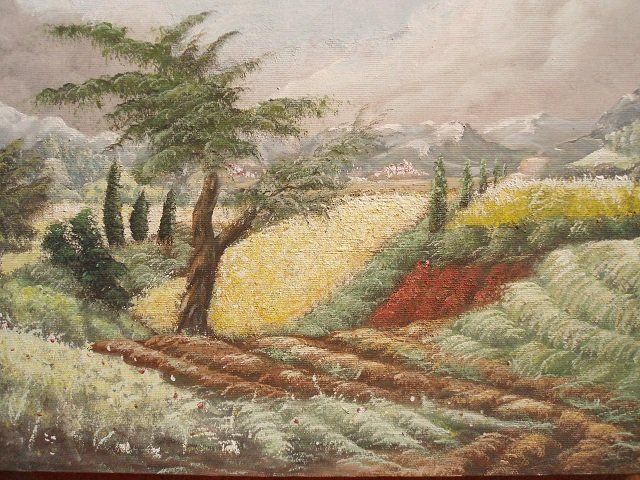 Pittura intitolato "Paesaggio" da T.Vante, Opera d'arte originale, Olio