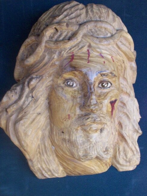 Sculpture titled "CRISTO 1" by Garcia, Original Artwork, Wood