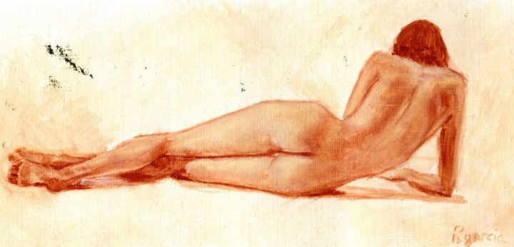 Pintura intitulada "Mulher relaxando" por Rgarcia, Obras de arte originais, Óleo