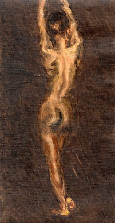 Schilderij getiteld "Mulher Nua" door Rgarcia, Origineel Kunstwerk, Olie