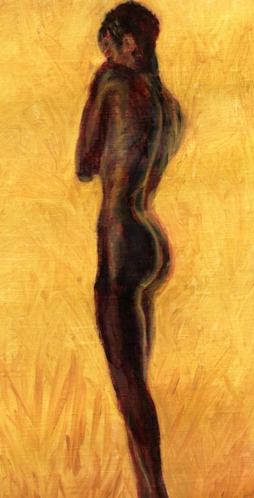 Pintura intitulada "Mulher de lado" por Rgarcia, Obras de arte originais, Óleo