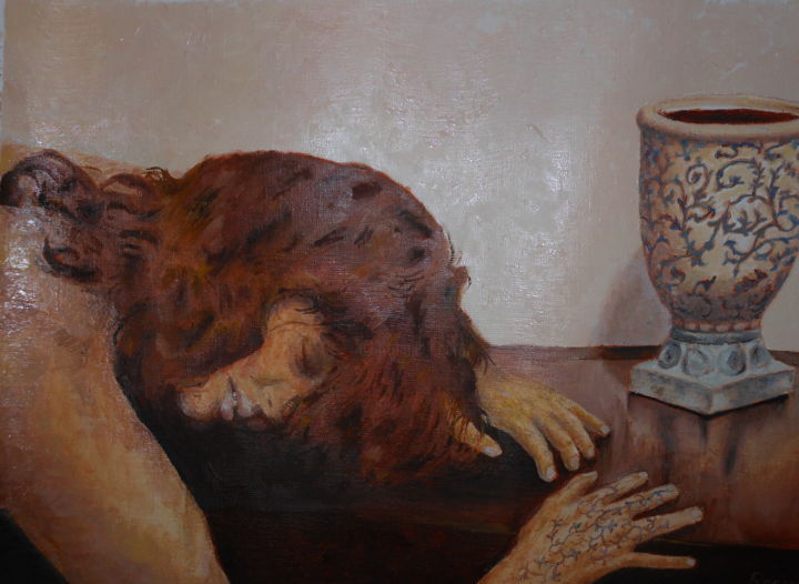 Painting titled "Mulher Desacordada" by Rgarcia, Original Artwork, Oil