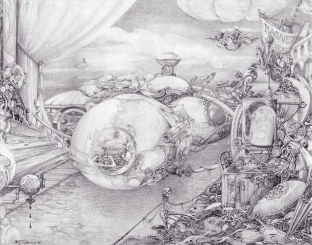 Drawing titled "DECEPTION SURPLUS" by Jay Garfinkle, Original Artwork