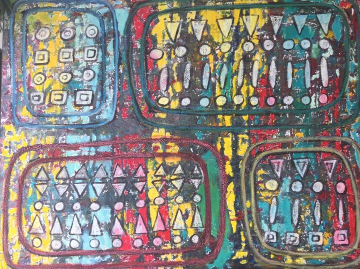 Painting titled "Civilisations" by Ag Cabanas, Original Artwork, Acrylic