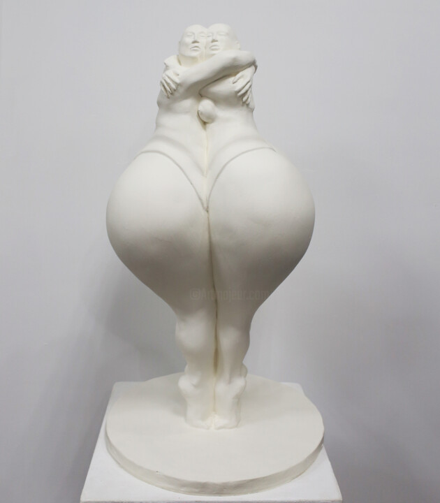 Sculpture intitulée "Квадролюбовь" par Гарик Куба, Œuvre d'art originale, Pâte polymère