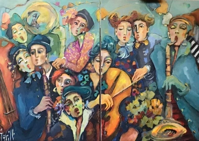 Peinture intitulée "2x92/65 La fièvre…" par Nicole Garilli, Œuvre d'art originale, Acrylique
