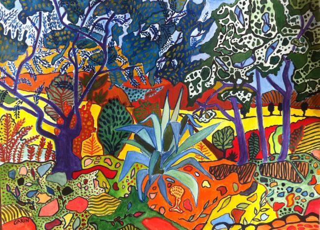 绘画 标题为“L'agave” 由Michèle Garin, 原创艺术品